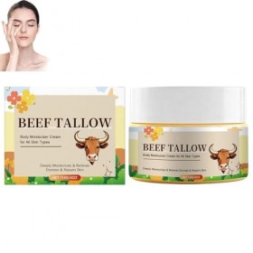 Crème hydratante pour le corps au suif de bœuf, hydratante pour le visage et le corps pour hydrater et nourrir, rehausser la ...