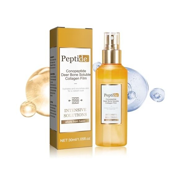 Sérum aux Peptides de Collagène 2 Pièces, Sérum Rehausseur de Collagène 30ml pour éclaircir la Peau Hydratante, Pénétration P