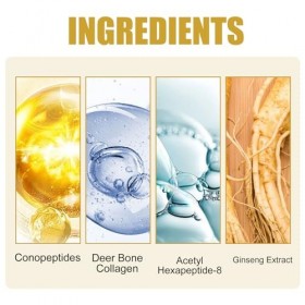 Sérum aux Peptides de Collagène 2 Pièces, Sérum Rehausseur de Collagène 30ml pour éclaircir la Peau Hydratante, Pénétration P