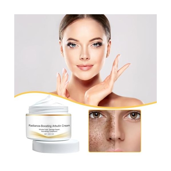 Arbutine - Peau éclaircissante, hydratante et raffermissante pour taches de rousseur sur le visage, mélasma, taches foncées K