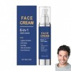 Crème hydratante visage 6 en 1 pour homme, anti-âge, anti-poches, anti-rides, raffermissante, visage et cou, hydratante natur...