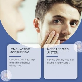 Crème hydratante visage 6 en 1 pour homme, anti-âge, anti-poches, anti-rides, raffermissante, visage et cou, hydratante natur...