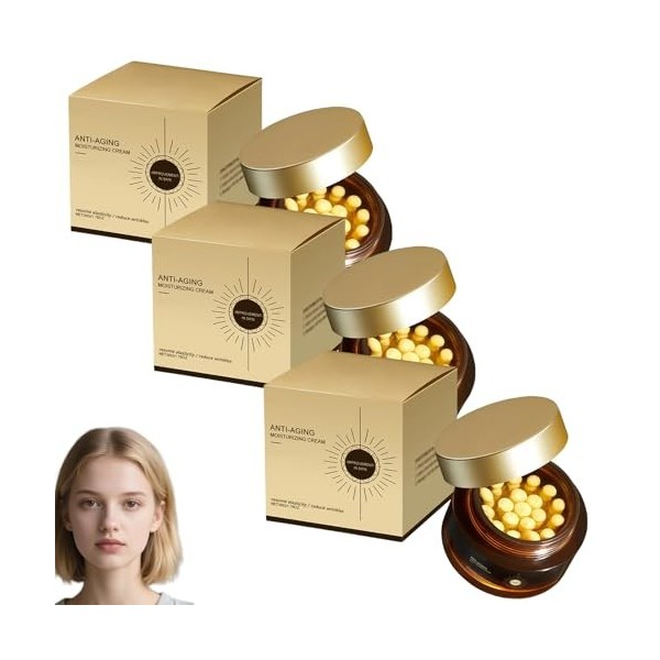 Crème hydratante en capsules de rétinol, crème hydratante raffermissante anti-âge, améliore lélasticité de la peau, atténue ...