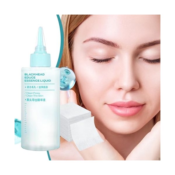 Liquide Purifiant Nez - Lotion Purifiante Visage Et Nez 150ml Avec 50 Disques Démaquillants | Solution Rafraîchissante Visage