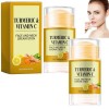 Crème visage et cou en stick curcuma et vitamine C, baume hydratant et éclaircissant pour raffermir et lifter la peau pour un...
