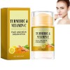Crème visage et cou en stick curcuma et vitamine C, baume hydratant et éclaircissant pour raffermir et lifter la peau pour un...