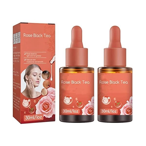 Rose Black Tea Squalane Essential Oil,Anti-aging Anti-wrinkle Serum Moisturising Serum,Organic Rose Phyto Facial Oil,Pore Shr...