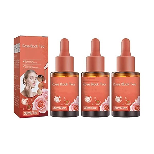 Rose Black Tea Squalane Essential Oil,Anti-aging Anti-wrinkle Serum Moisturising Serum,Organic Rose Phyto Facial Oil,Pore Shr...
