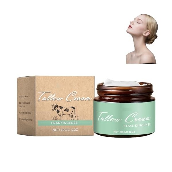 Baume de suif de bœuf à la crème d’encens, hydratant et apaisant pour le visage et le corps, nourrissant et réparateur en pro...