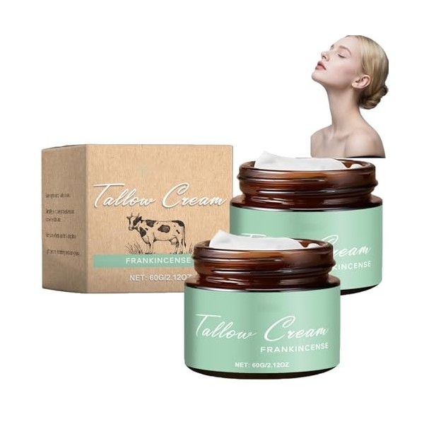 Baume de suif de bœuf à la crème d’encens, hydratant et apaisant pour le visage et le corps, nourrissant et réparateur en pro...