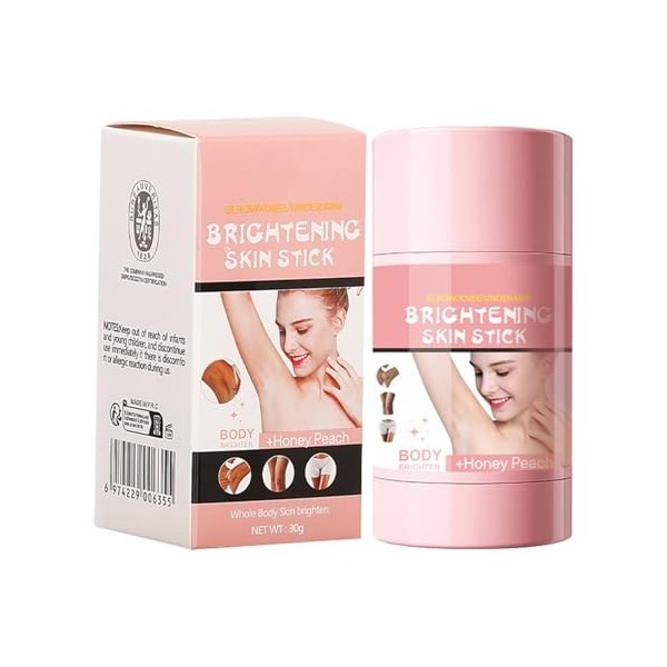 Bâton de peau éclaircissant, baume naturel pour le visage 30 g avec soin hydratant – Crème hydratante naturelle au format bro...
