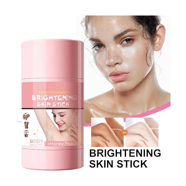 Bâton de peau éclaircissant, baume naturel pour le visage 30 g avec soin hydratant – Crème hydratante naturelle au format bro...