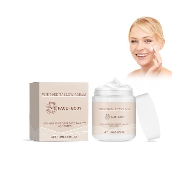 Crème Hydratante Au Suif De Bœuf, 118 Ml Crème De Suif De Bœuf Pour Les Soins De La Peau Baume Au Miel De Suif Baume De Suif 