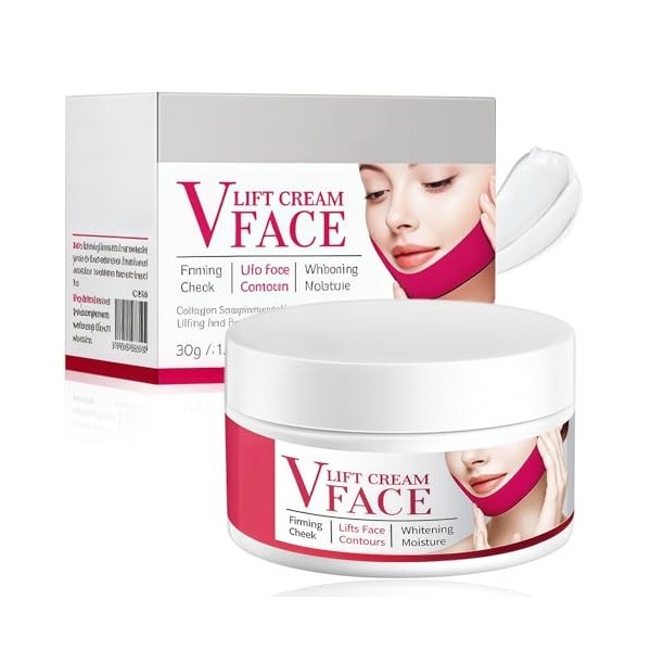 Crème Raffermissante & Repulpante Visage avec Crème Lifting Immediat, Cream Anti Rides Femme pour Contour du Visage, Éclat Ra...