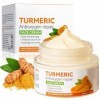 Crème Visage au Curcuma et à la Vitamine C, Crème au Anti Taches, Hydratant Anti-Âge, Cream Éclaircissante pour Les Taches Br