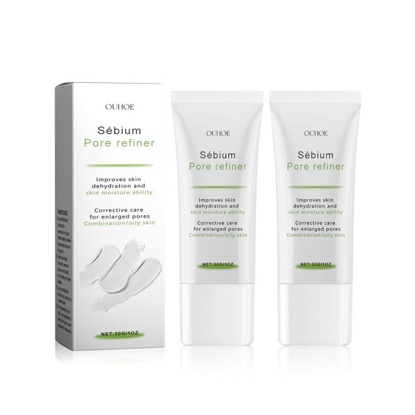 2 pièces Sébium Pore Refiner, Resserre les Pores, Affine le Grain de Peau, Contre Pores Dilatés Visage, Pore Refiner Serum, p...