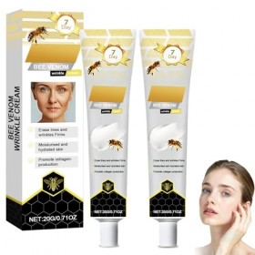 2 x Crème Hydratante Visage, Bee Venom Anti Rides au Venin dAbeille, Crème Raffermissante et Hydratante pour le Visage et le ...