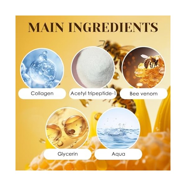 2 x Crème Hydratante Visage, Bee Venom Anti Rides au Venin dAbeille, Crème Raffermissante et Hydratante pour le Visage et le ...