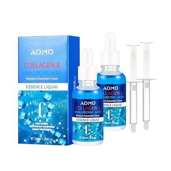 2 Pièces Serum Microneedling Professionnel 30ml Texture Légère Réduit Les Rides Raffermit Revitalise La Peau Hydrate Nourrit