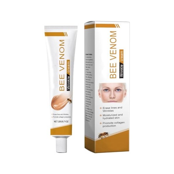 Crème Anti-Rides au Venin Dabeille, raffermissante anti-rides au dabeille, Cream Hydratante pour le Visage et le Cou Crème