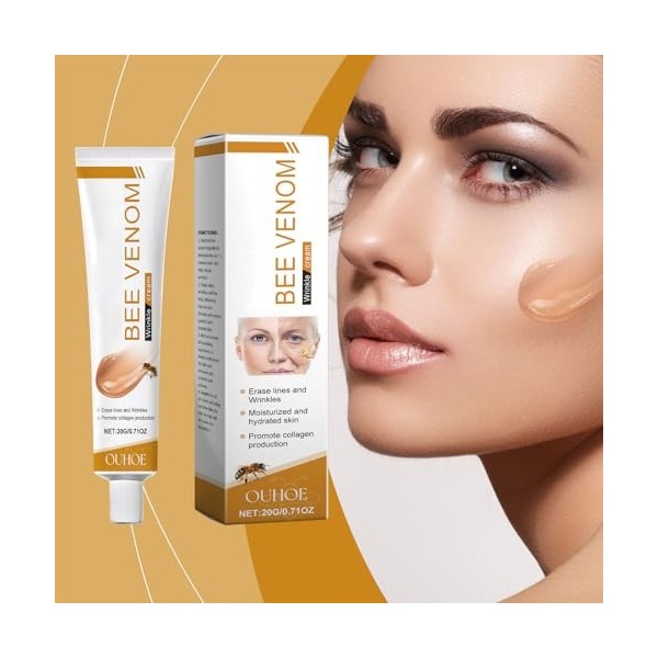 Crème Anti-Rides au Venin Dabeille, raffermissante anti-rides au dabeille, Cream Hydratante pour le Visage et le Cou Crème