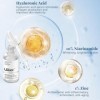Sérum Concentré Anti-Taches, Niacinamide 10% + Zinc 1% Peeling Solution, Bio Sérum à lAcide Hyaluronique, Agents Anti-Rides 