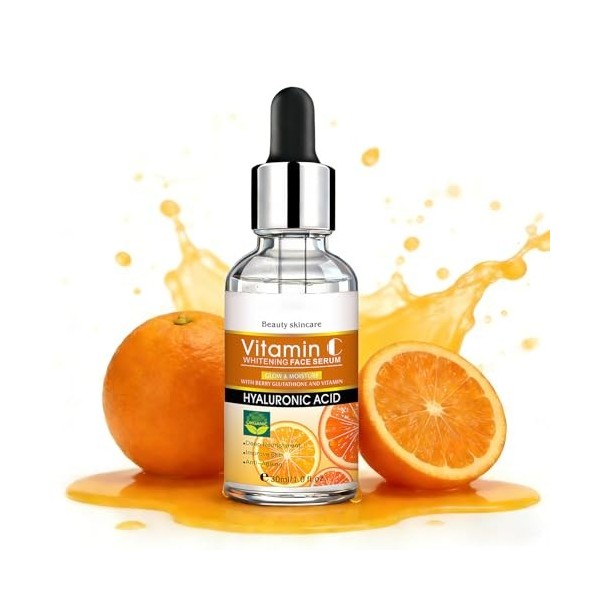 Serum Vitamine C,Serum Visage,Con Vitamine C Et Niacinamide,Anti-Rides, Anti-Taches Et Hydratant,Uniformise Le Teint And Illu