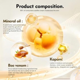 2*20g Crème au Venin d’Abeille Anti-Rides,Soin Hydratant Raffermissant Visage et Cou,Texture Légère à Absorption Rapide,Répar...