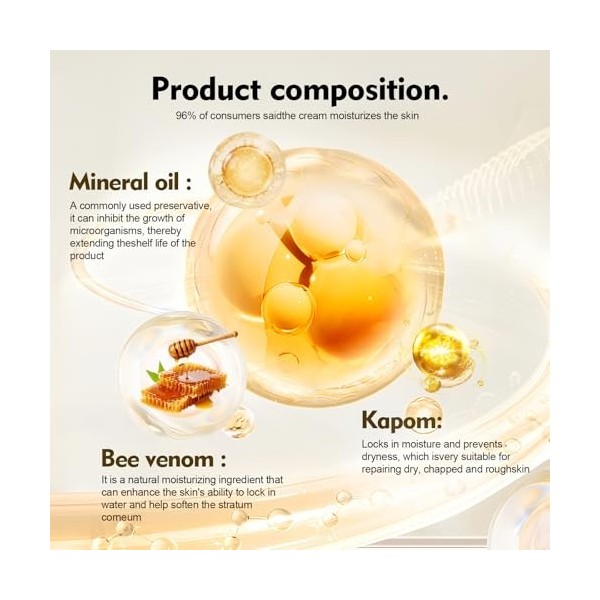 2*20g Crème au Venin d’Abeille Anti-Rides,Soin Hydratant Raffermissant Visage et Cou,Texture Légère à Absorption Rapide,Répar...