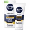 NIVEA MEN Sensitive Crème de soin du visage avec SPF 15, crème hydratante 24 h pour la peau sensible des hommes - Crème apais...