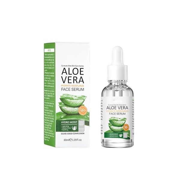 Virecose 30ml Sérum Hydratant pour le Visage à l’Aloe Vera, Anti-rides, Serum-Anti-âge et Hydratant Raffermit la Peau, Anti-r