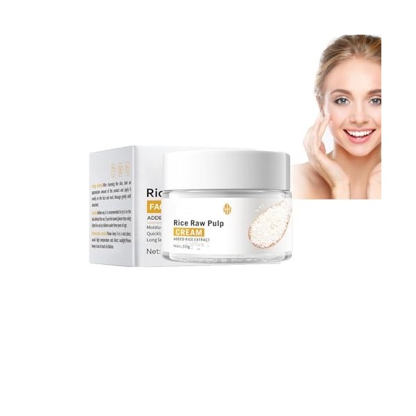 Hppsctink Crème de Riz pour le Visage, 50g Crème anti-rides à base de riz, Hydratation et Action en profondeur, Répare la Bar