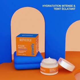 REVUELE Go Glow! Crème Visage Illuminatrice Vitamine C+ E+ F – Vitamines C+E+F, Illuminateur et Revitalisant, Uniformise le T