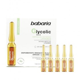 Babaria - Ampoules acide glycolique, ampoules anti-âge, avec liposomes, action de pelage et anti-âge, utilisation quotidienne