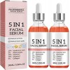 5 In 1 Facial Serum, 5 IN 1 Facial Serum, 5 IN 1 Anti-Aging Facial Serum,Advanced Collagen Boost Anti Aging Serum. 2pcs Crèm...