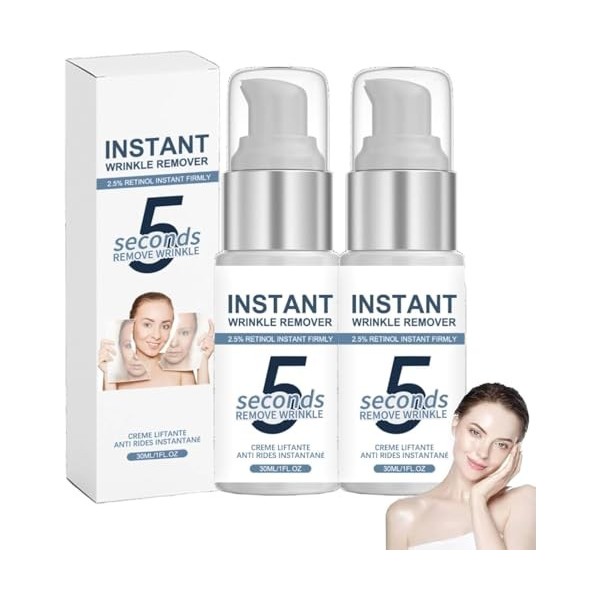 Creme Liftante Anti Rides Instantané 5 Secondes,Wrinkle Power,Roveaskin Creme Anti Rides Femme,2.5% Retinol Instant Firmly,In...