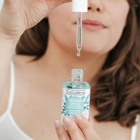 EVOLUDERM – Sérum Détox aux Algues Marines et Acide Hyaluronique - 30 ml - 98% d’Origine Naturelle - Végan - Fabrication Fran