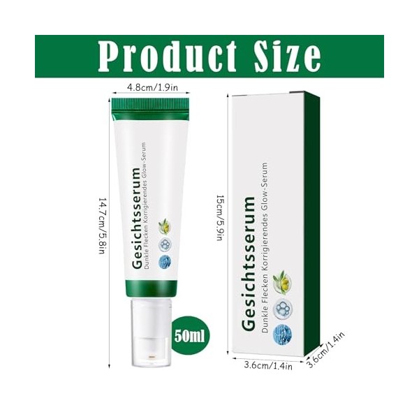 Capgoost Dark Spot Correcting Glow Sérum à la nicotinamide 50 ml, sérum hydratant pour le visage, éclaircissant les taches de