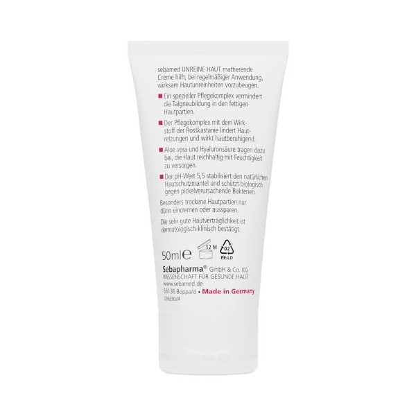 Sebamed Crème matifiante pour les peaux à imperfections, 50 ml