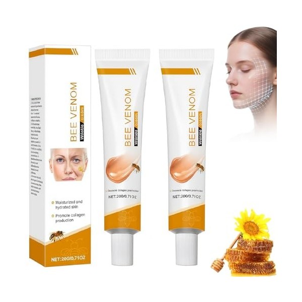 Crème anti-rides venin dabeille,Recovery pour tous types de peau Crème Jour et Nuit