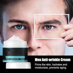 Creme Hydratante Visage Homme, Creme Anti Ride Soin Visage Homme, Crème Hydratante Pour Hommes Au Collagène, Soin Anti-âge Jo...
