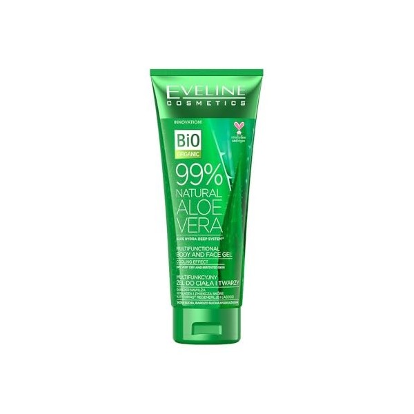EVELINE COSMETICS Gel Multifonction Visage et Corps à lAloe Vera 99% - Hydratation Ultra Efficace, Inspiré des Soins Coréens