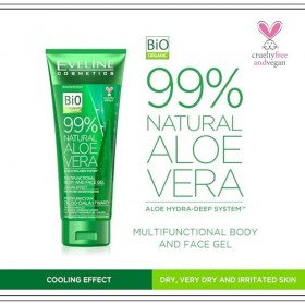 EVELINE COSMETICS Gel Multifonction Visage et Corps à lAloe Vera 99% - Hydratation Ultra Efficace, Inspiré des Soins Coréens