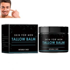 Baume anti-rides au suif pour homme, baume au suif de bœuf pour réparer les peaux sèches et abîmées, hydratant jour et nuit, ...