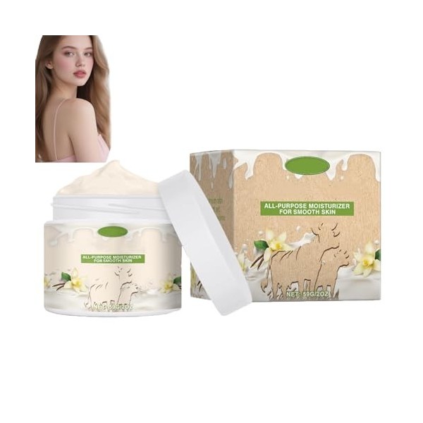 Crème vanille au suif de bœuf, soin hydratant naturel pour le visage et le corps, idéal pour les peaux sensibles et sèches. H...