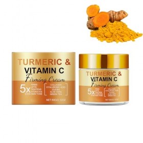 Crème pour le visage au curcuma à la vitamine C, crème hydratante éclaircissante naturelle pour les taches brunes, hyperpigme...
