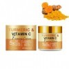 Crème pour le visage au curcuma à la vitamine C, crème hydratante éclaircissante naturelle pour les taches brunes, hyperpigme...