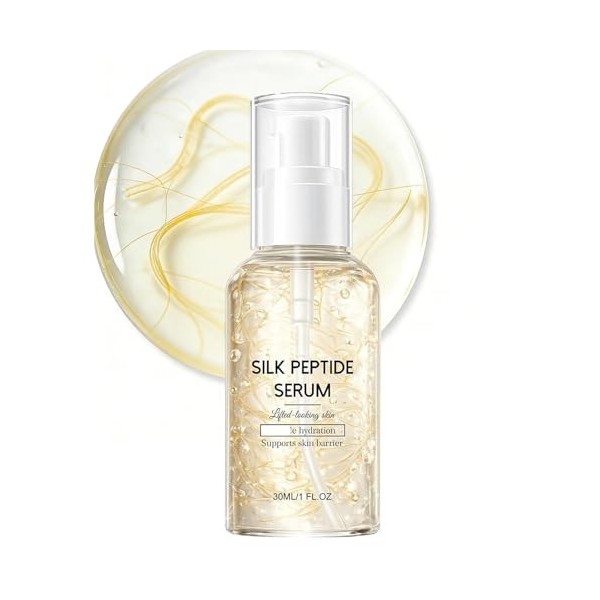 Ampoule liftante intensive aux peptides de soie – Sérum profond au collagène et aux peptides de cuivre pour le visage – Soin ...