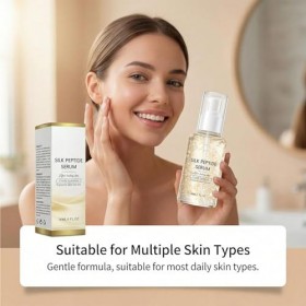 Ampoule liftante intensive aux peptides de soie – Sérum profond au collagène et aux peptides de cuivre pour le visage – Soin ...