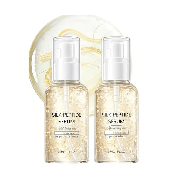 Ampoule liftante intensive aux peptides de soie – Sérum profond au collagène et aux peptides de cuivre pour le visage – Soin ...